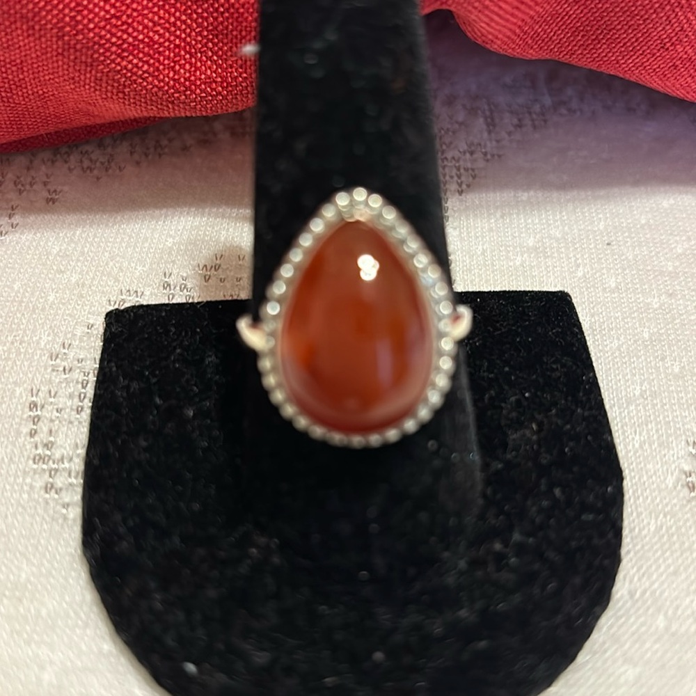 CARNELIAN NEW Sterling silver carnelian ring size 10